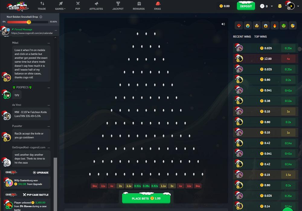 Plinko at CSGORoll