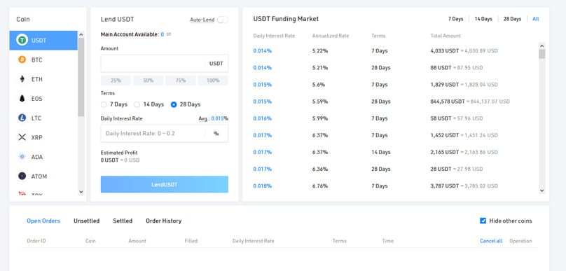 Earn interest lending your cryptocurrency