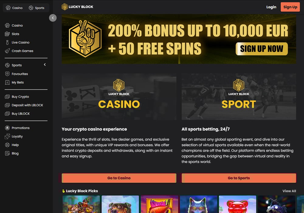 LuckyBlock has some great bonuses for new players